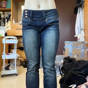 Dark Wash Urban Outfitters Low rise Flared Jeans